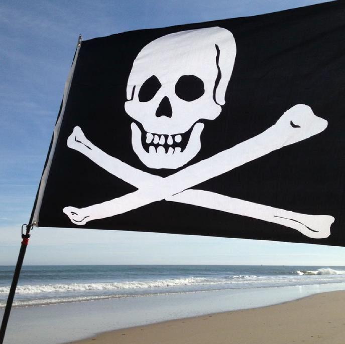 skull and crossbones pirate flag from bald eagle flag store fredericksburg va, the jolly roger flag flying at barclay towers hotel va beach by bald eagle flag store and bald eagle pirate flag shop