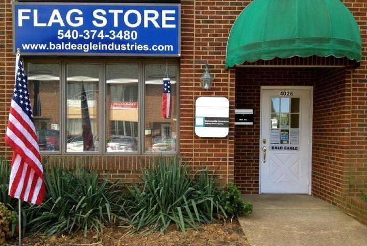 AMERICAN FLAG AND FLAGPOLE SALES BY BALD EAGLE FLAG STORE SERVING FREDERICKSBURG, RICHMOND, HAMPTON, NEWPORT NEWS, NORFOLK, VA BEACH, ARLINGTON, ALEXANDRIA, FAIRFAX, WINCHESTER, HARRISONBURG, ROANOKE, CHARLOTTESVILLE, WARRENTON, CULPEPER, REMINGTON, HAYMARKET, FRONT ROYAL, PHOTOGRAPH BY BALDEAGLEINDUSTRIES.COM (540) 374-3480 