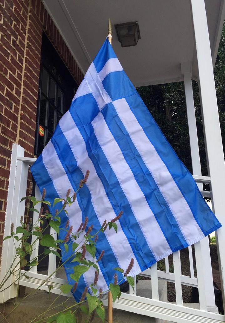GREECE FLAG, INTERNATIONAL FLAG, A WORLD FLAG BY BALD EAGLE FLAG STORE FREDERICKSBURG VA USA 540-374-3480 PHOTOGRAPH BY BALDEAGLEINDUSTRIES.COM