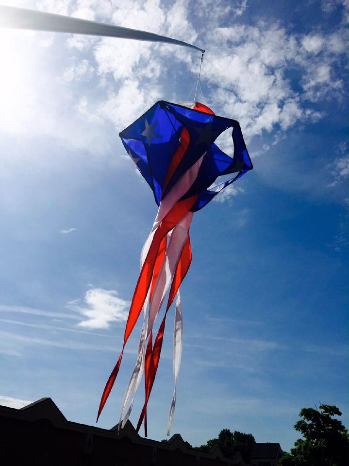 SOLARMAX® Nylon Patriotic Star Twister Windsock Produced in 2004 from Bald Eagle Industries and Bald Eagle Flag Store Fredericksburg VA, 540-374-3480