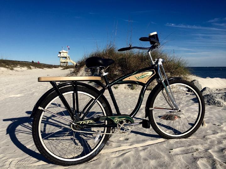 WOODY BEACH CRUISER BICYCLE ON PONCE INLET DAYTONA BEACH FLORIDA BY BALD EAGLE FLAG STORE FREDERICKSBURG VA USA, (540) 374-3480 PHOTOGRAPH BY BALDEAGLEINDUSTRIES.COM
